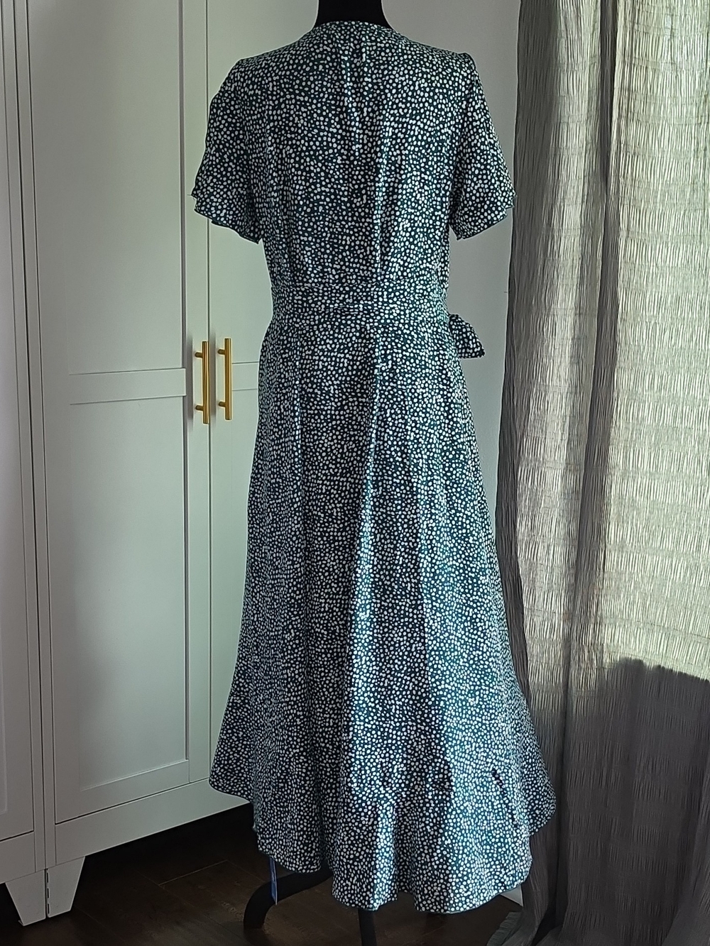 Cupshe Navy Midi Wrap Dress with White Dot Print - Picture 4 of 7